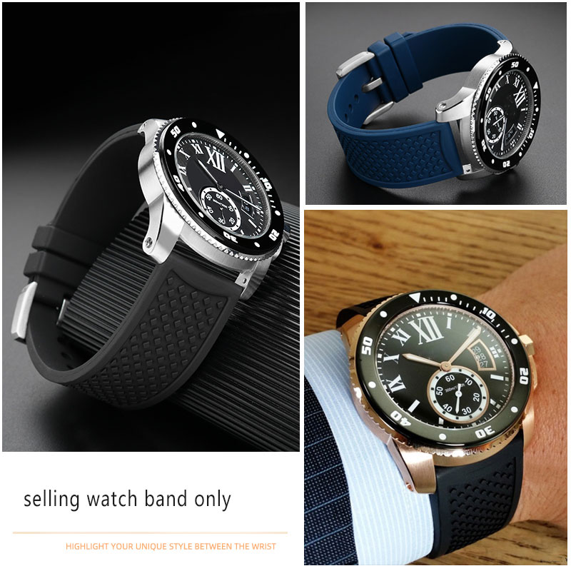 23mm 24mm florokauçuk Watchban - Men'S Accessories Cartier incelemesi ve fiyatı