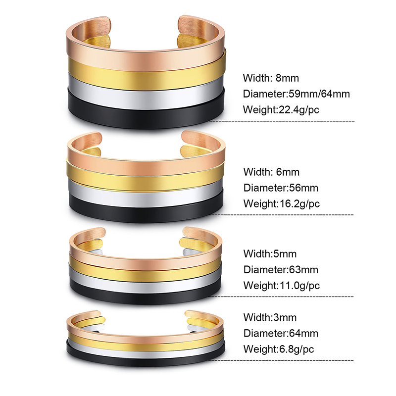 4MM 8MM ücretsiz gravür manşet - Men Accessories All incelemesi ve fiyatı